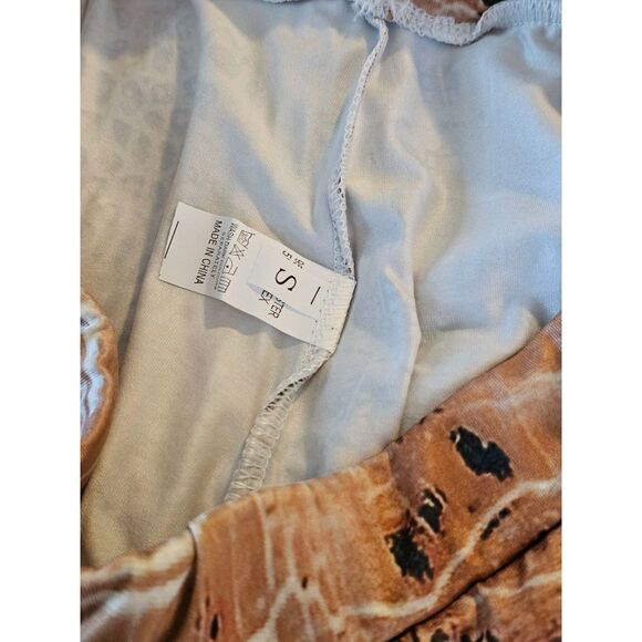 Snakeskin Long Sleeve Bodysuit Top Legging Set Sz S - Picture 6 of 8